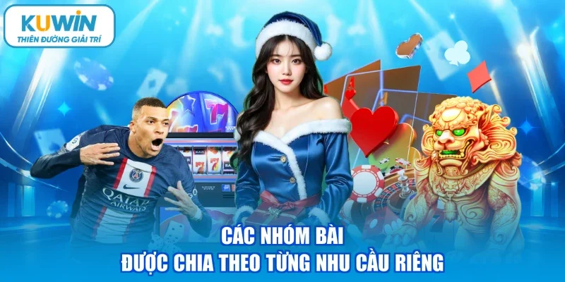 Các nhóm bài được chia theo từng nhu cầu riêng